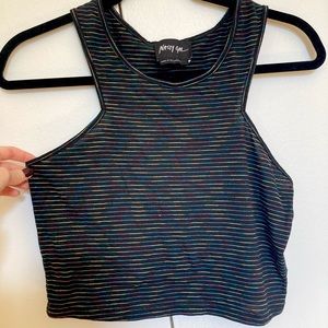 Black and Rainbow Crop Top